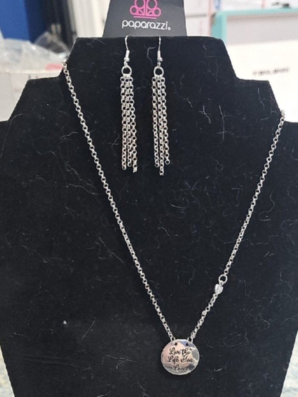 Paparazzi Silver 'Love The Life You Love' Necklace Set